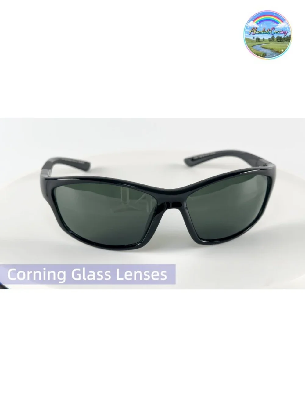 Polarized Sunglasses with Corning Glass Lenses for Fishing Driving Wrap-Around